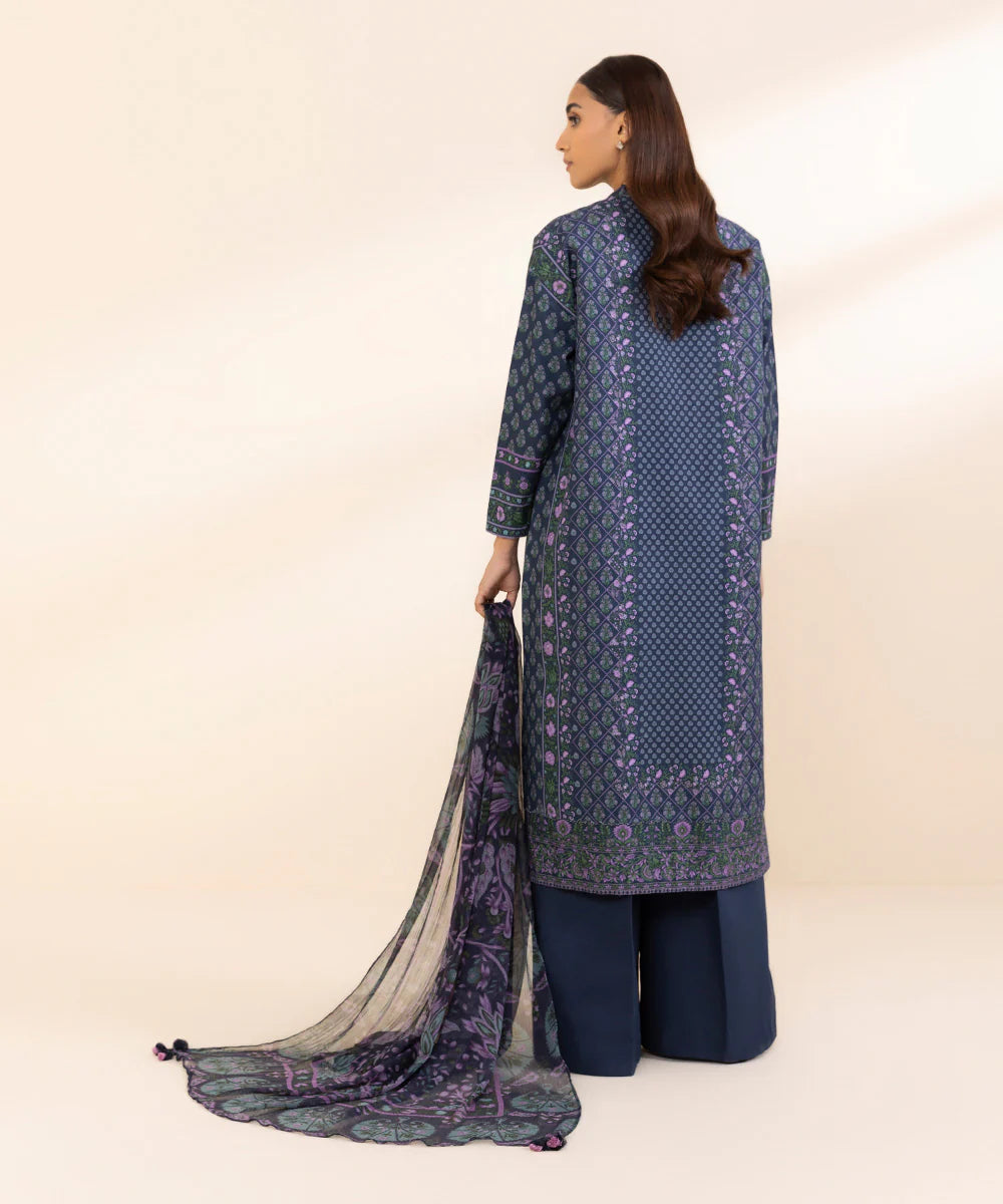 SAPPHIRE | UNSTITCHED 3 PIECE PRINTED LIGHT KHADDAR SUIT
