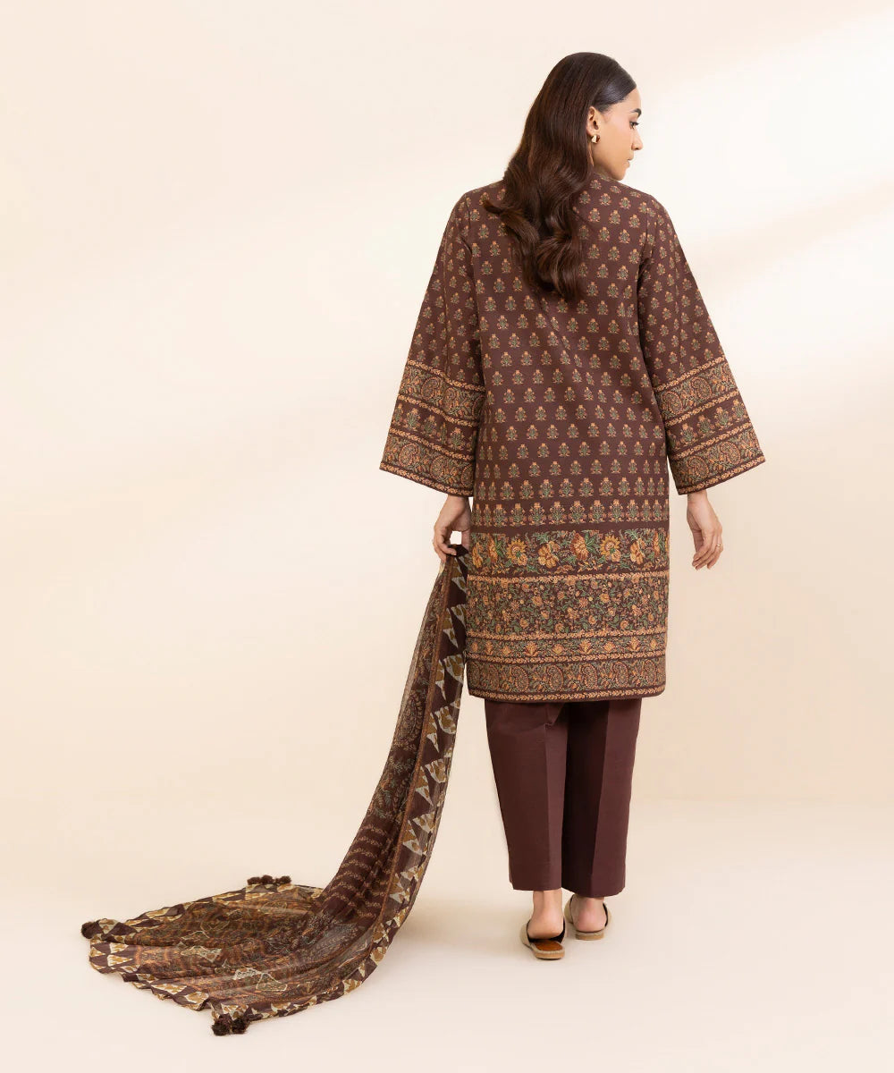 SAPPHIRE | UNSTITCHED 3 PIECE PRINTED LIGHT KHADDAR SUIT