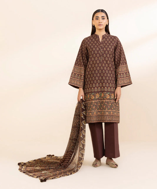 SAPPHIRE | UNSTITCHED 3 PIECE PRINTED LIGHT KHADDAR SUIT