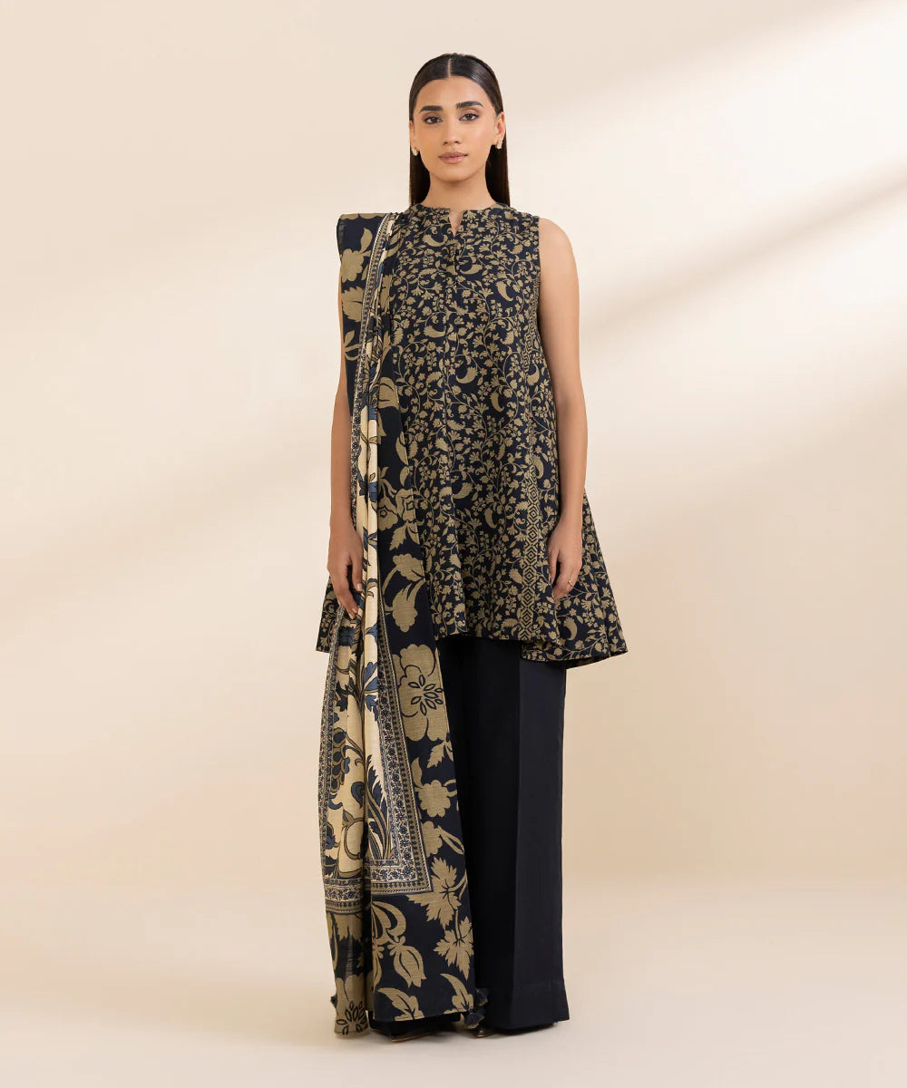 SAPPHIRE | UNSTITCHED 2 PIECE PRINTED LIGHT KHADDAR SUIT