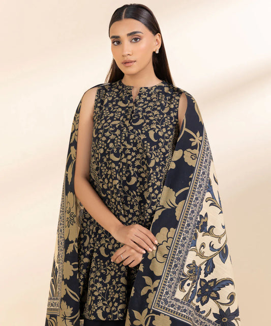 SAPPHIRE | UNSTITCHED 2 PIECE PRINTED LIGHT KHADDAR SUIT