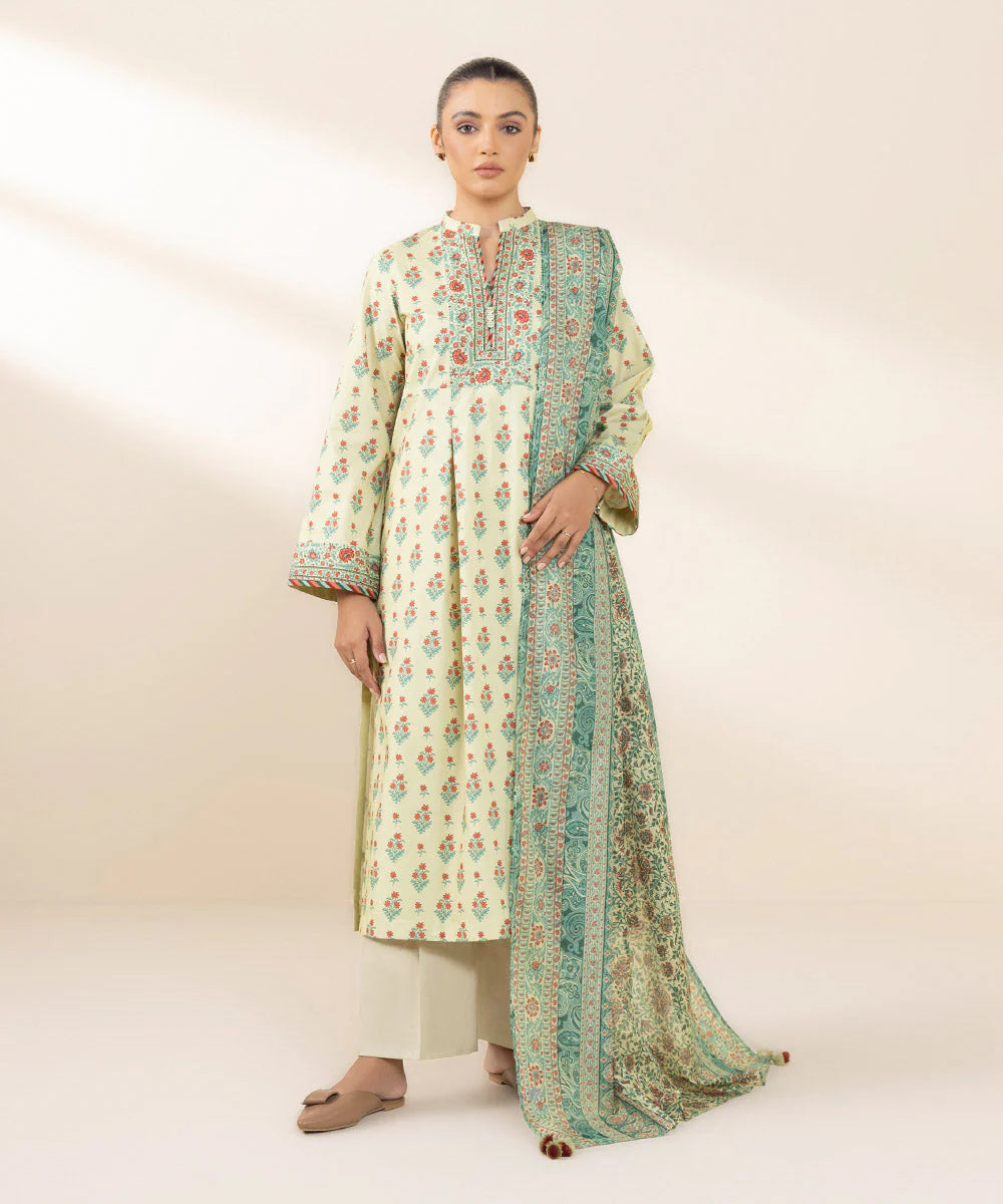 SAPPHIRE | UNSTITCHED 3 PIECE PRINTED COTTON SUIT
