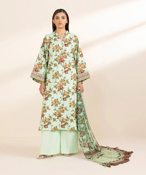 SAPPHIRE | UNSTITCHED 3 PIECE PRINTED COTTON VISCOSE SUIT