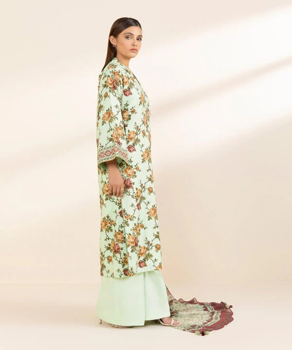 SAPPHIRE | UNSTITCHED 3 PIECE PRINTED COTTON VISCOSE SUIT