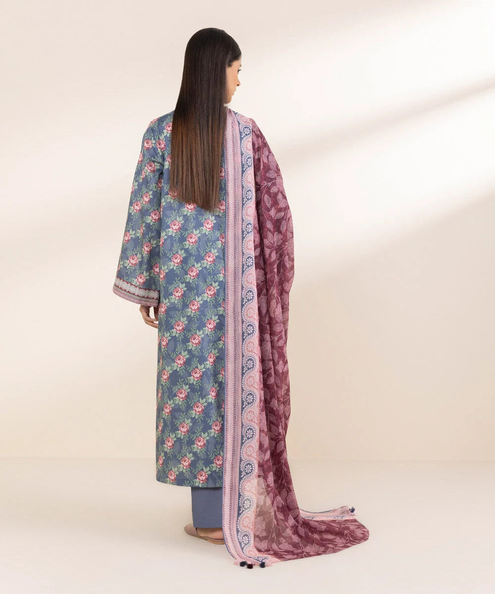 SAPPHIRE | UNSTITCHED 3 PIECE PRINTED LAWN SUIT