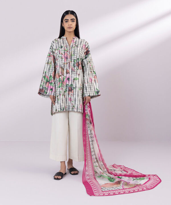 SAPPHIRE | UNSTITCHED 3 PIECE PRINTED JACQUARD SUIT