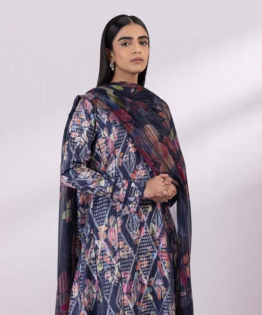 SAPPHIRE | UNSTITCHED 3 PIECE PRINTED JACQUARD SUIT