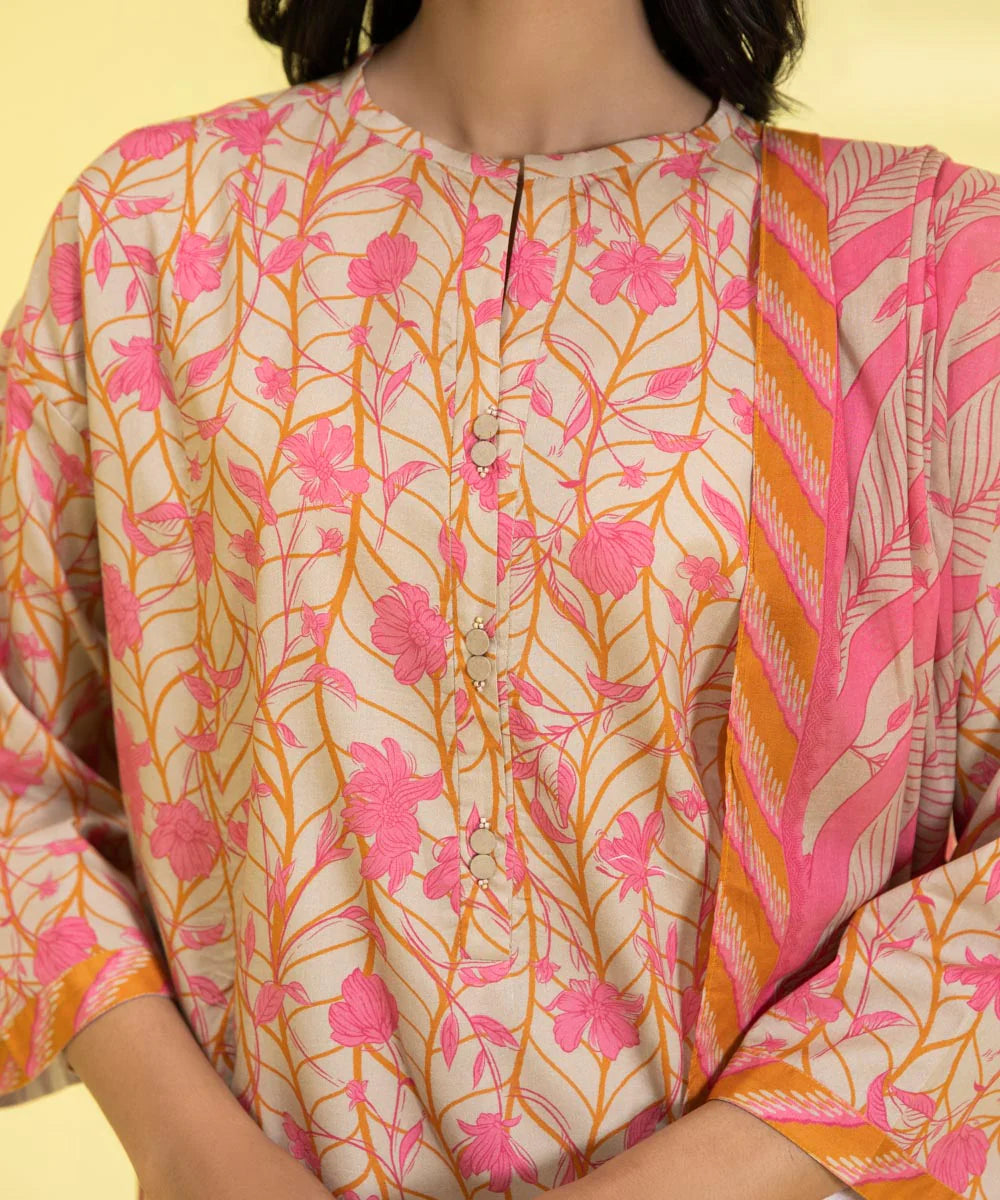 Sapphire | Unstitched 2Pc Printed Lawn - Shirt & Dupatta | 2D-DY23ZV3-14