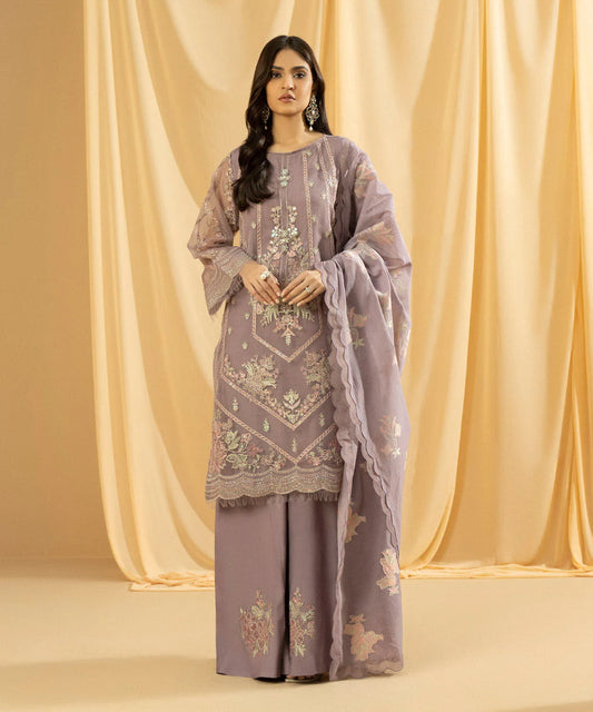 Sapphire LUXE | 3 Piece Unstitched Dyed Embroidered Organza Suit | 3FE-LX23V2-15