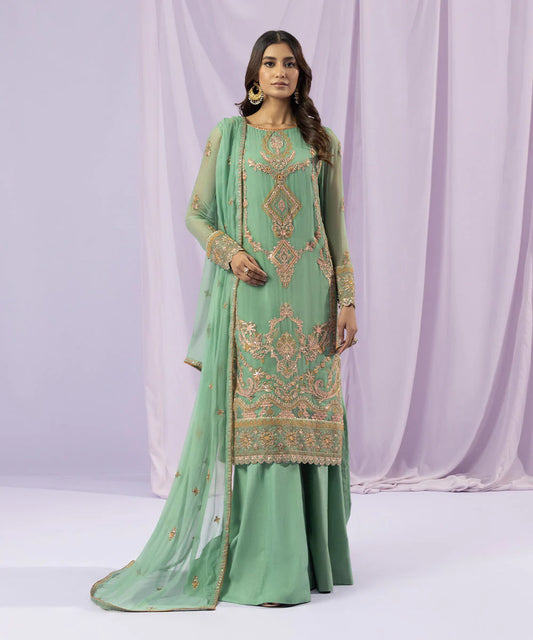 Sapphire LUXE | 3 Piece Unstitched Dyed Embroidered Crinkle Chiffon Suit | 3FE-LX23V2-23