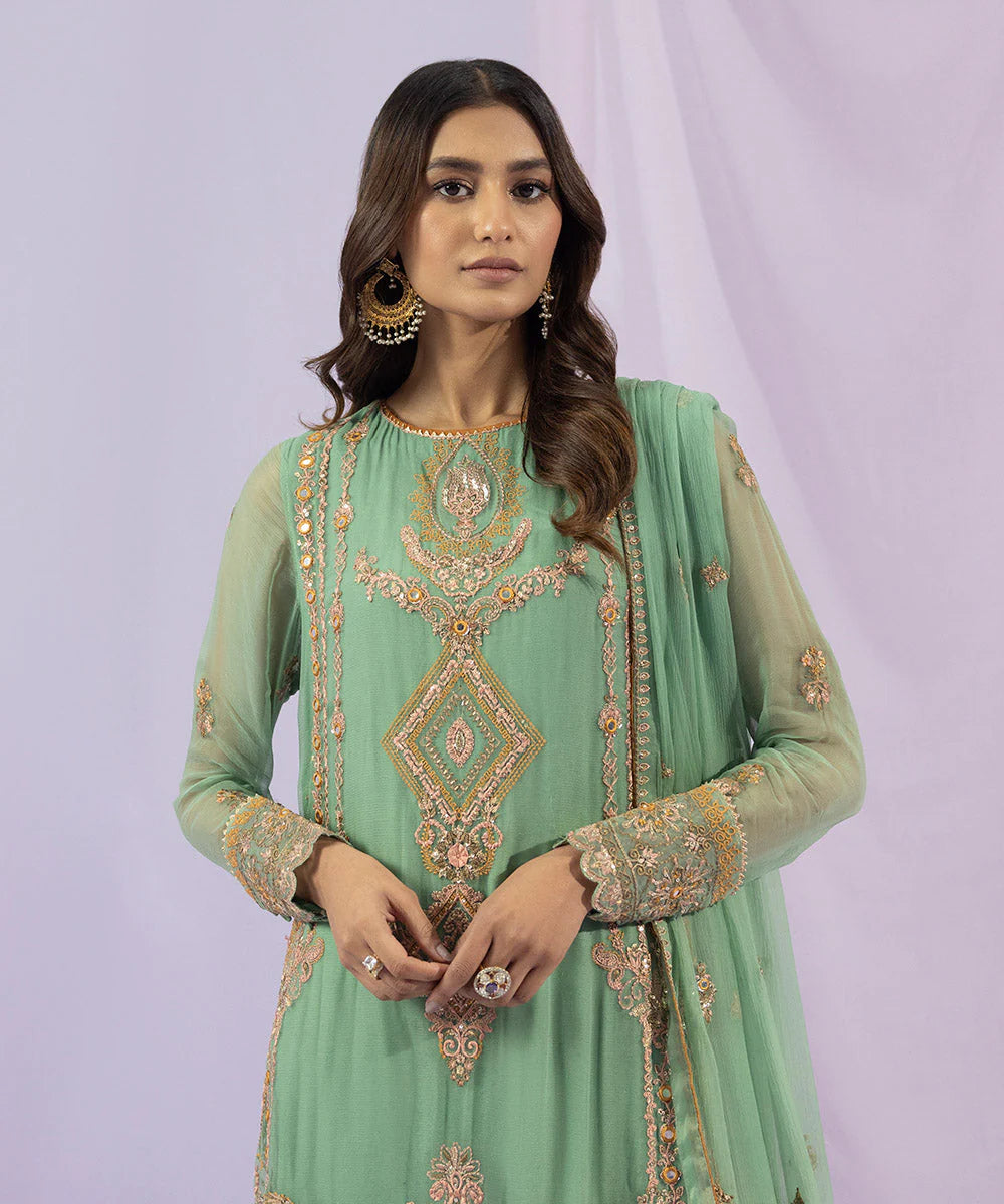 Sapphire LUXE | 3 Piece Unstitched Dyed Embroidered Crinkle Chiffon Suit | 3FE-LX23V2-23