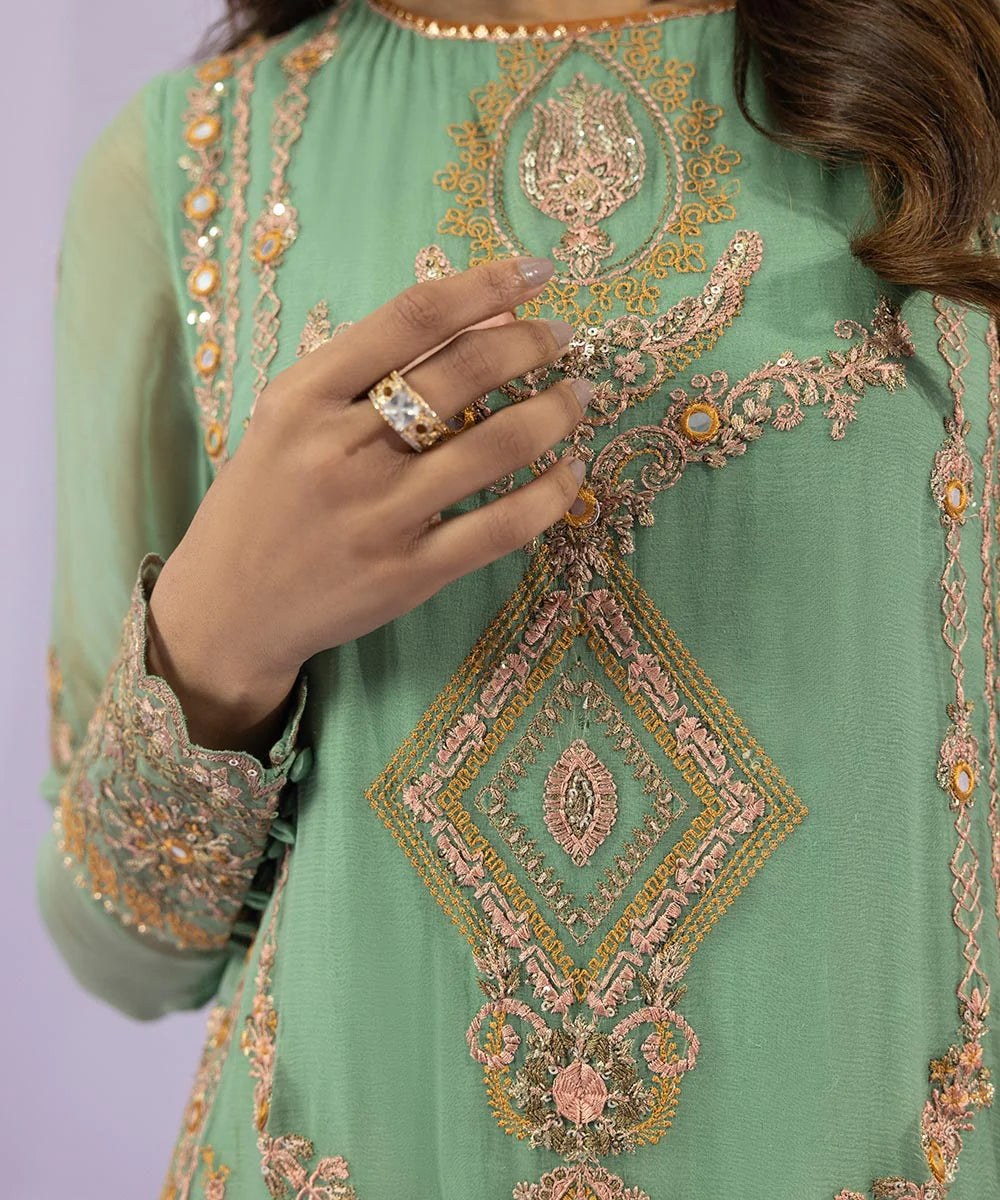 Sapphire LUXE | 3 Piece Unstitched Dyed Embroidered Crinkle Chiffon Suit | 3FE-LX23V2-23