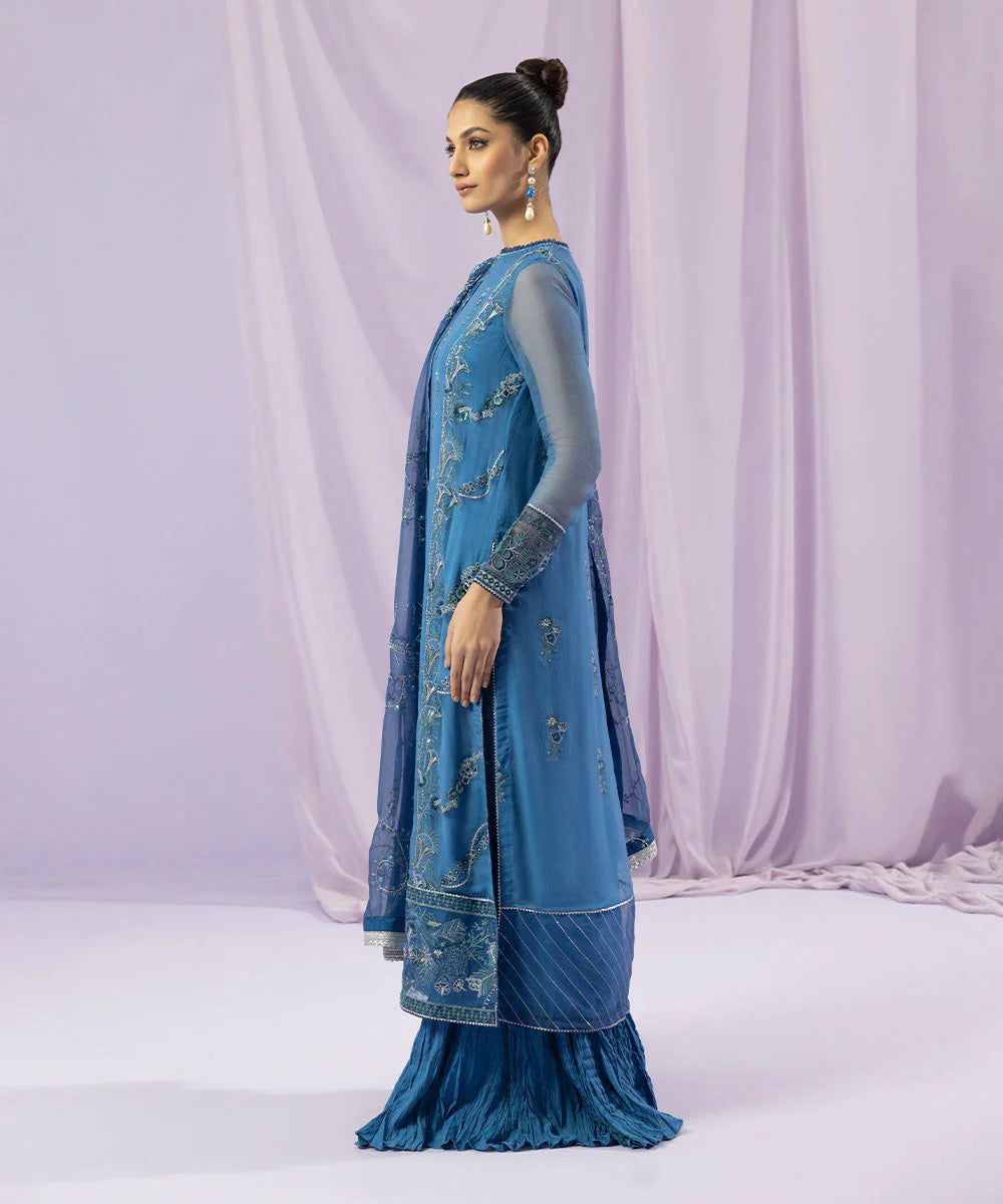 Sapphire LUXE | 3 Piece Unstitched Dyed Embroidered Blended Chiffon Suit | 3FE-LX23V2-28