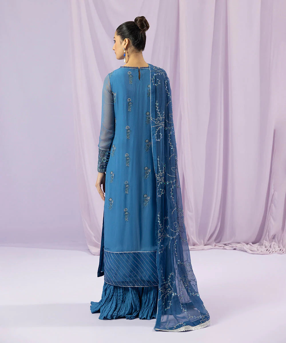 Sapphire LUXE | 3 Piece Unstitched Dyed Embroidered Blended Chiffon Suit | 3FE-LX23V2-28