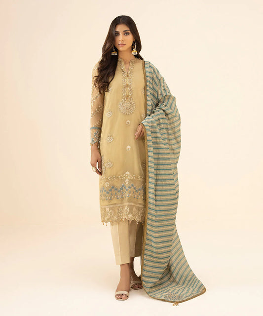 Sapphire LUXE | 3 Piece Unstitched Embroidered Organza Suit | 3FE-LX23V3-25
