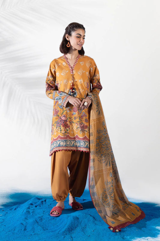 Sapphire | Unstitched 3Pc Printed Cambric Suit | U3F-DG23V1-03