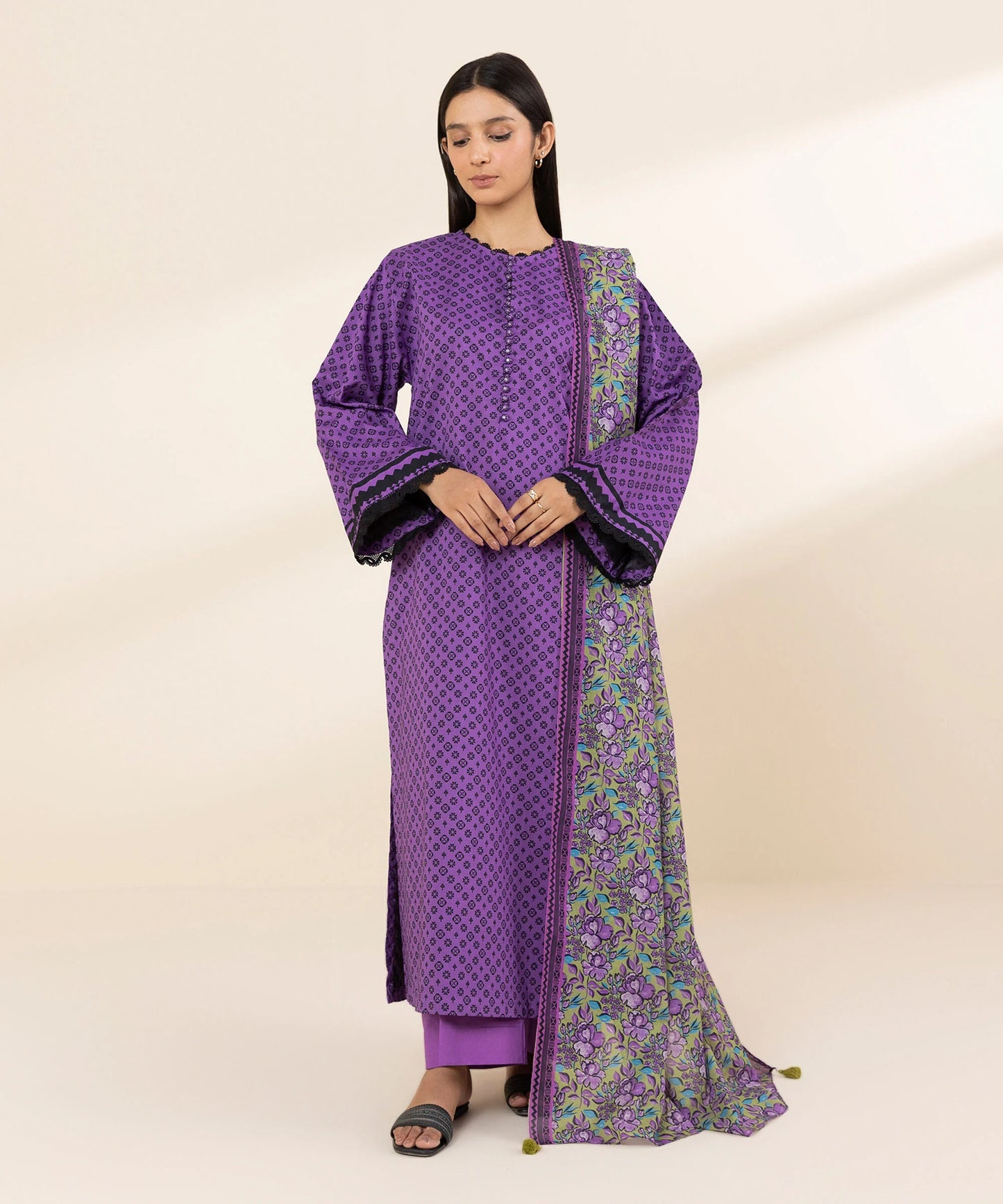 SAPPHIRE | UNSTITCHED 3 PIECE PRINTED LAWN SUIT