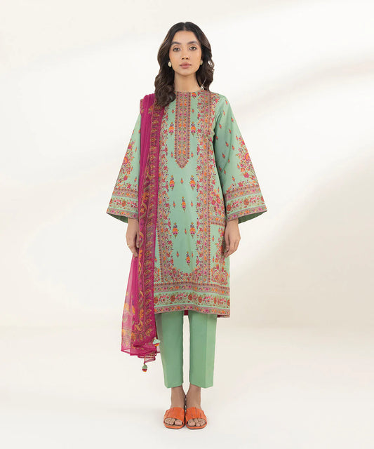 Sapphire | Unstitched 3Pc Printed Lawn Suit | 3P-DY23V1-12B