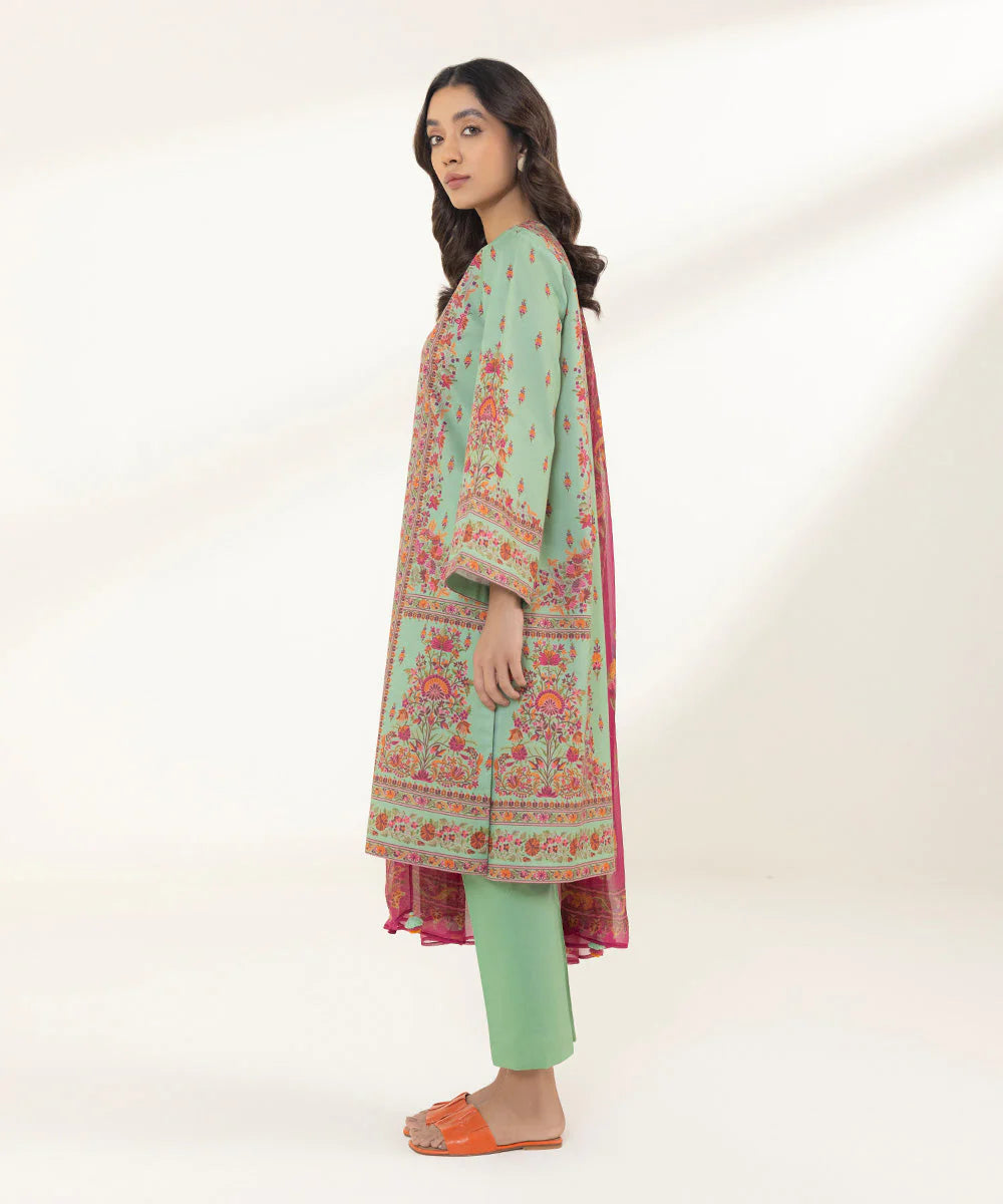 Sapphire | Unstitched 3Pc Printed Lawn Suit | 3P-DY23V1-12B