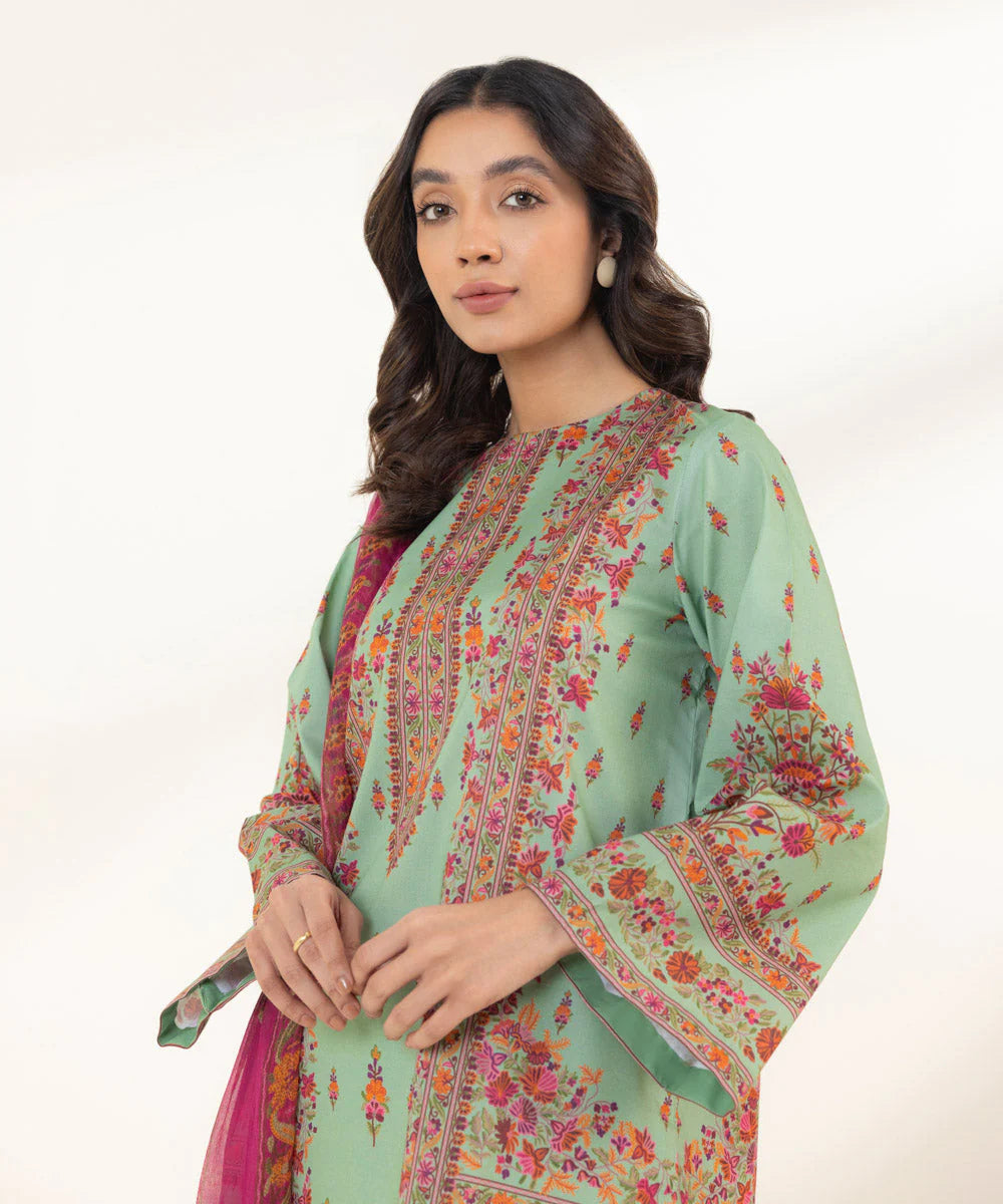 Sapphire | Unstitched 3Pc Printed Lawn Suit | 3P-DY23V1-12B