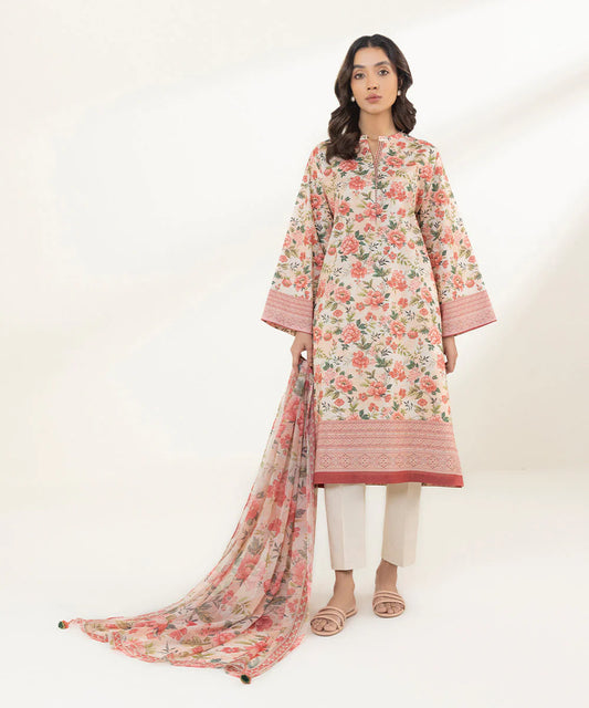 Sapphire | Unstitched 3Pc Printed Lawn Suit | 3P-DY23V1-23B