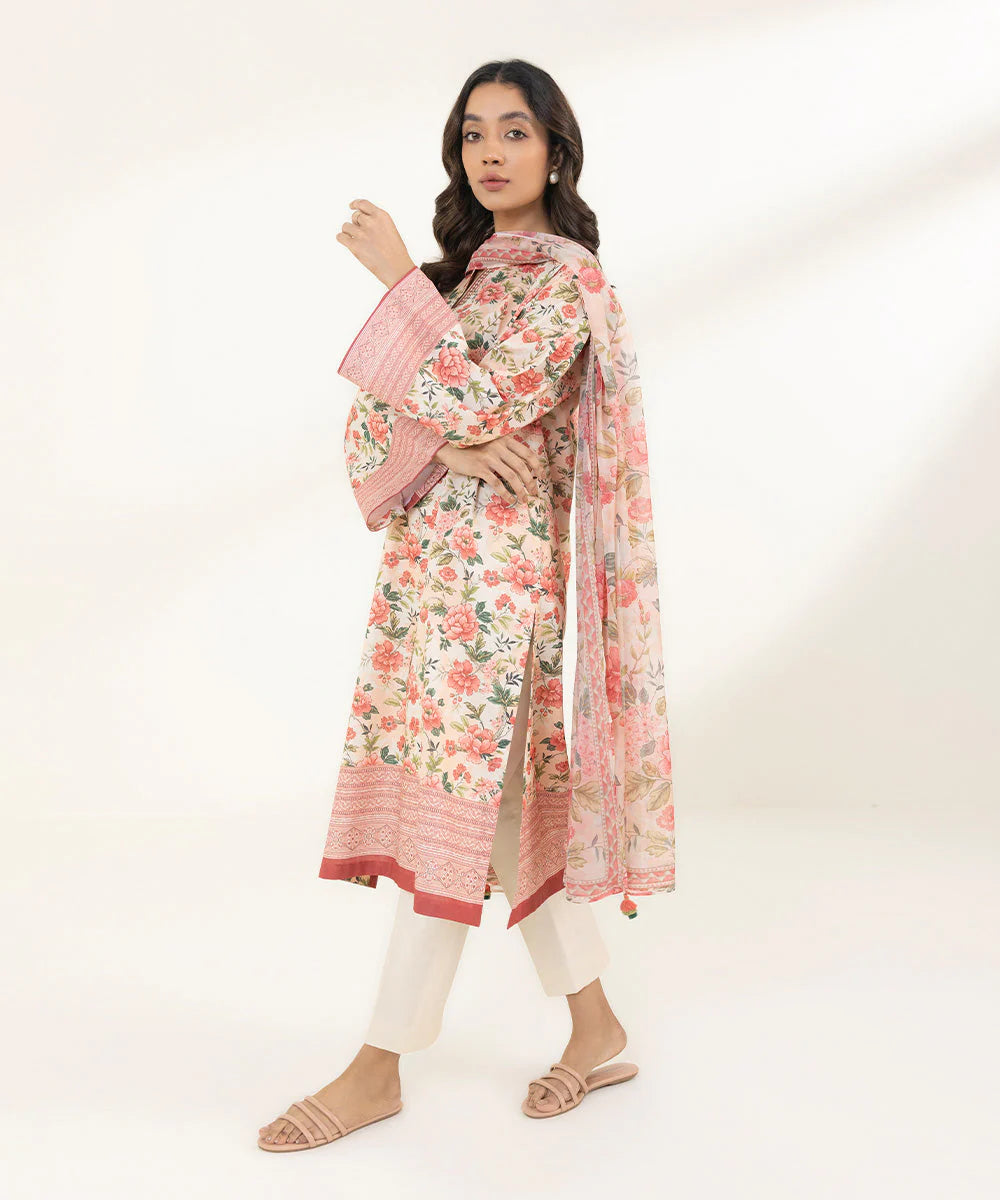 Sapphire | Unstitched 3Pc Printed Lawn Suit | 3P-DY23V1-23B