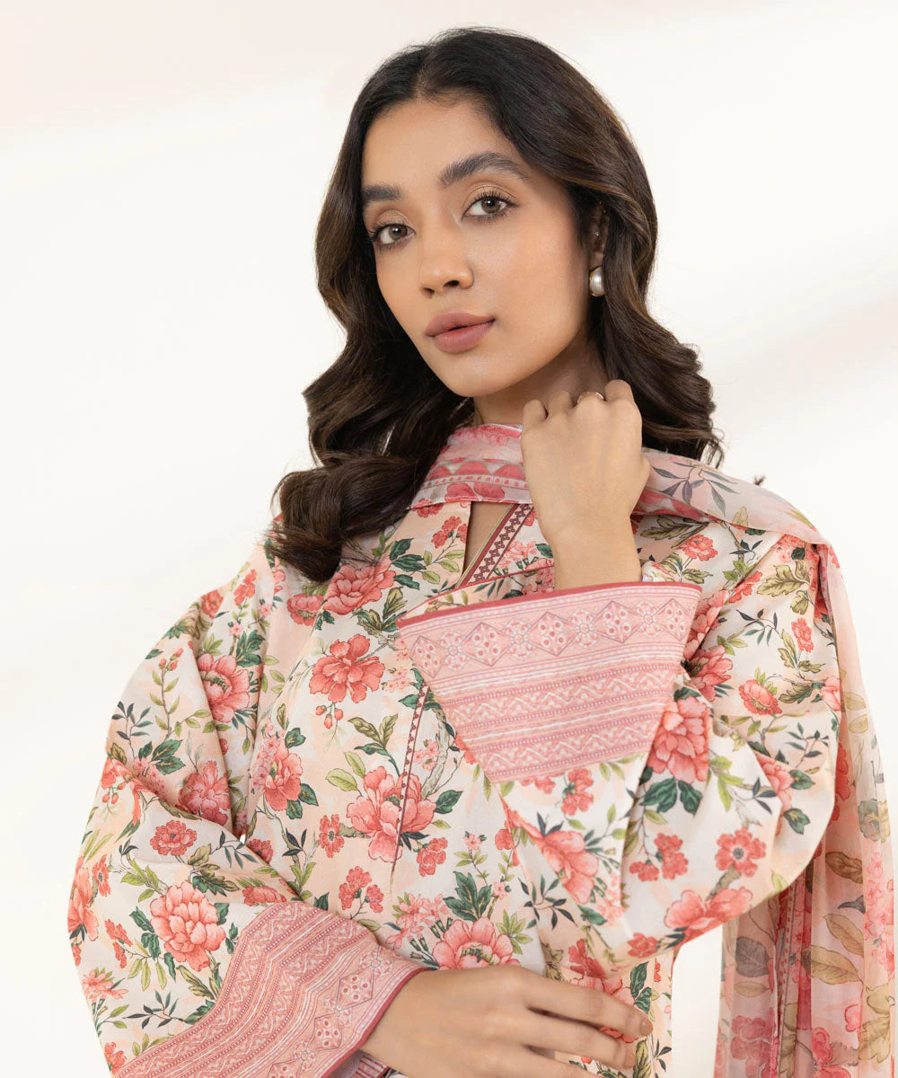 Sapphire | Unstitched 3Pc Printed Lawn Suit | 3P-DY23V1-23B