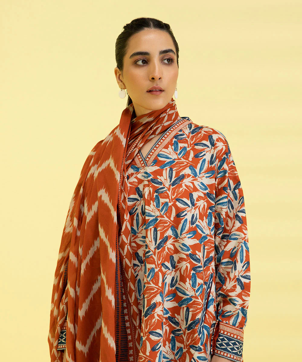 Sapphire | Unstitched 3Pc Digital Printed Lawn Suit | 3P-DY23ZV2-14-R