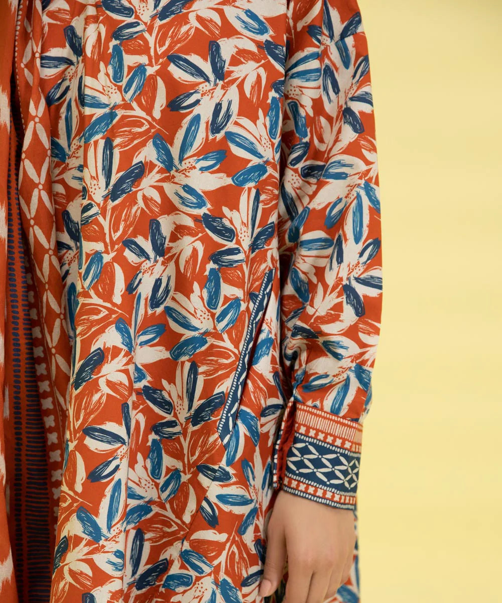 Sapphire | Unstitched 3Pc Digital Printed Lawn Suit | 3P-DY23ZV2-14-R