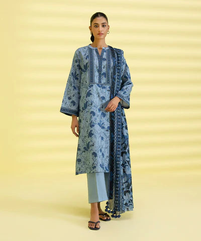 Sapphire | Unstitched 3Pc Printed Lawn Suit | 3P-DY23ZV3-17-R