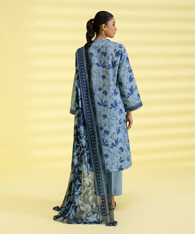 Sapphire | Unstitched 3Pc Printed Lawn Suit | 3P-DY23ZV3-17-R
