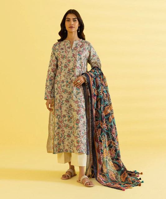 Sapphire | Unstitched 3Pc Printed Lawn Suit | 3P-DY23ZV3-19-R