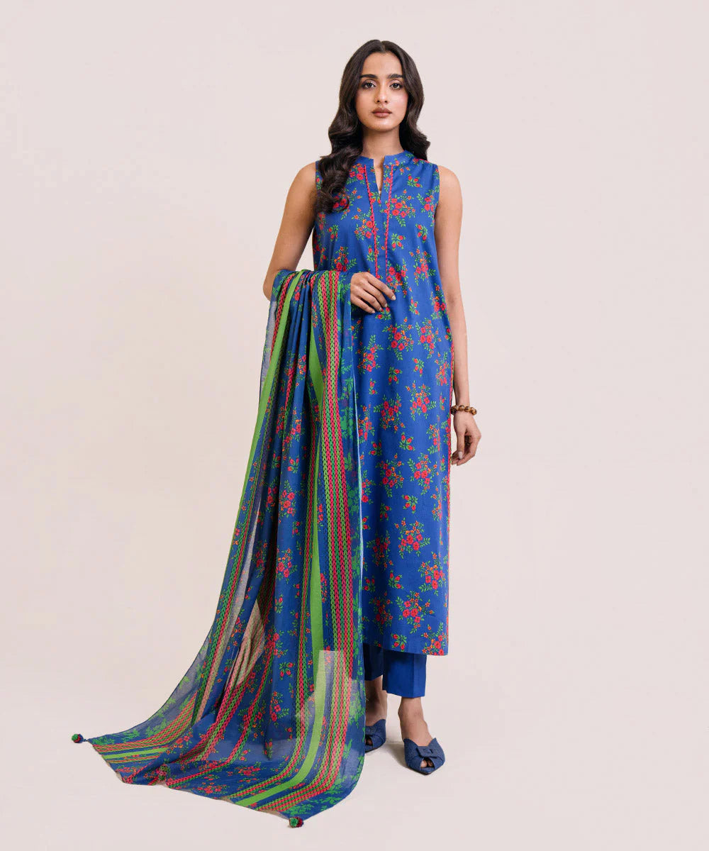 SAPPHIRE | UNSTITCHED 3 PIECE PRINTED LAWN SUIT