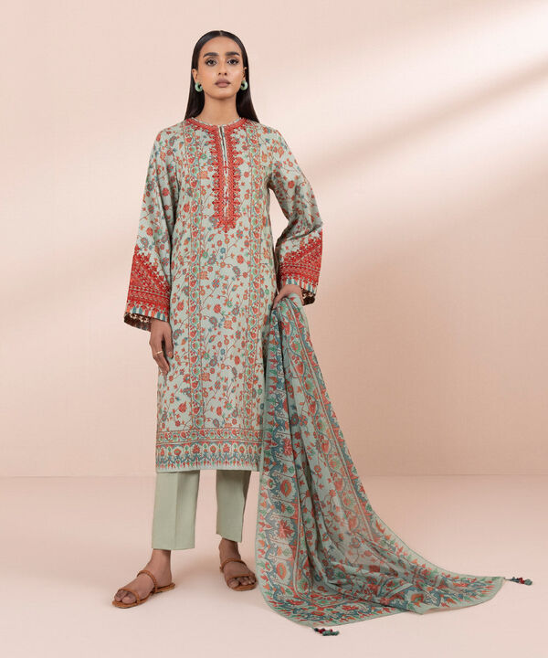 SAPPHIRE | UNSTITCHED 3 PIECE EMBROIDERED LAWN SUIT