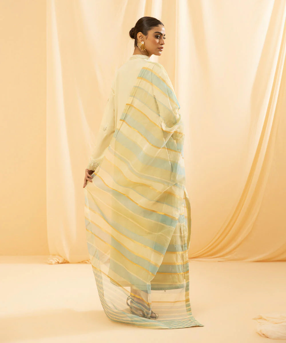 Sapphire | Unstitched 3Pc Dyed Embroidered Fine Cotton Satin Suit