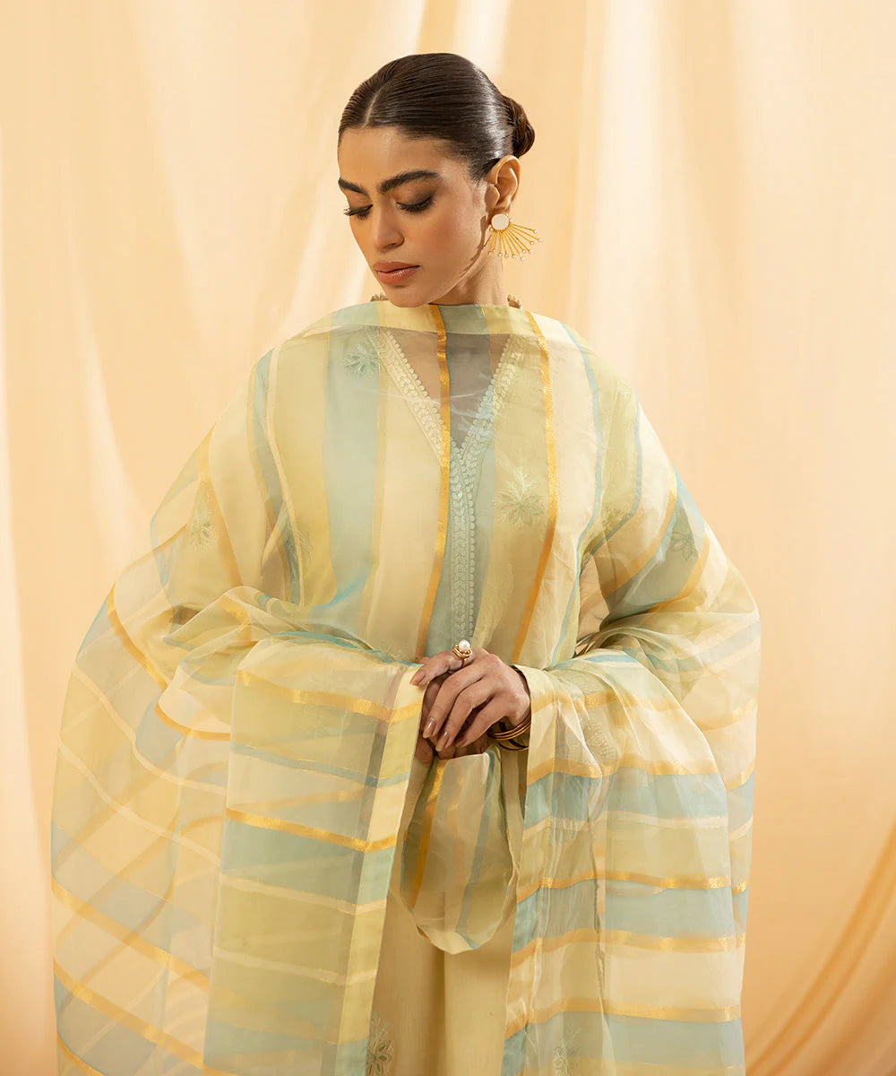Sapphire | Unstitched 3Pc Dyed Embroidered Fine Cotton Satin Suit