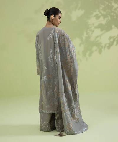 Sapphire | Unstitched 3Pc Embroidered Jacquard Suit