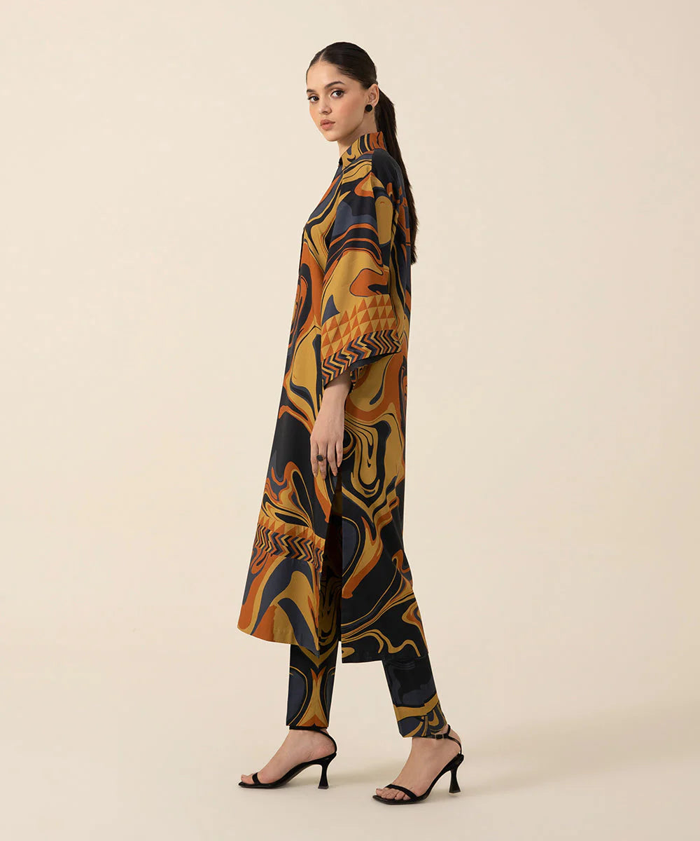 SAPPHIRE | UNSTITCHED 2 PIECE PRINTED LINEN SUIT
