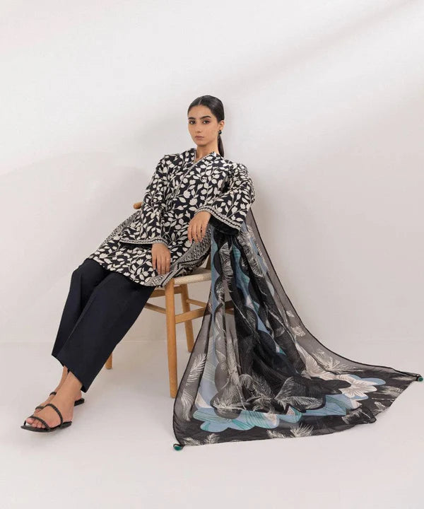 SAPPHIRE | UNSTITCHED 2 PIECE PRINTED COTTON SUIT