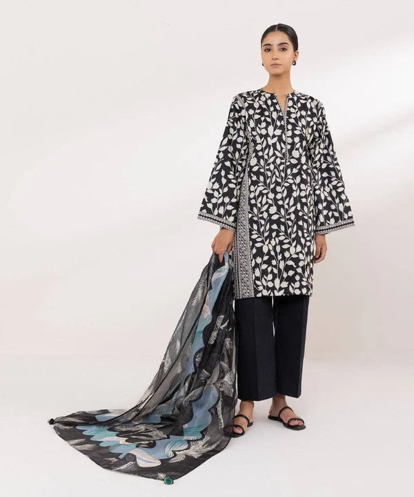 SAPPHIRE | UNSTITCHED 2 PIECE PRINTED COTTON SUIT