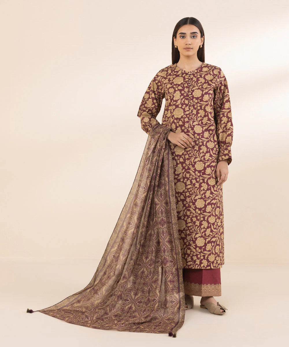 SAPPHIRE | UNSTITCHED 2 PIECE PRINTED COTTON SUIT