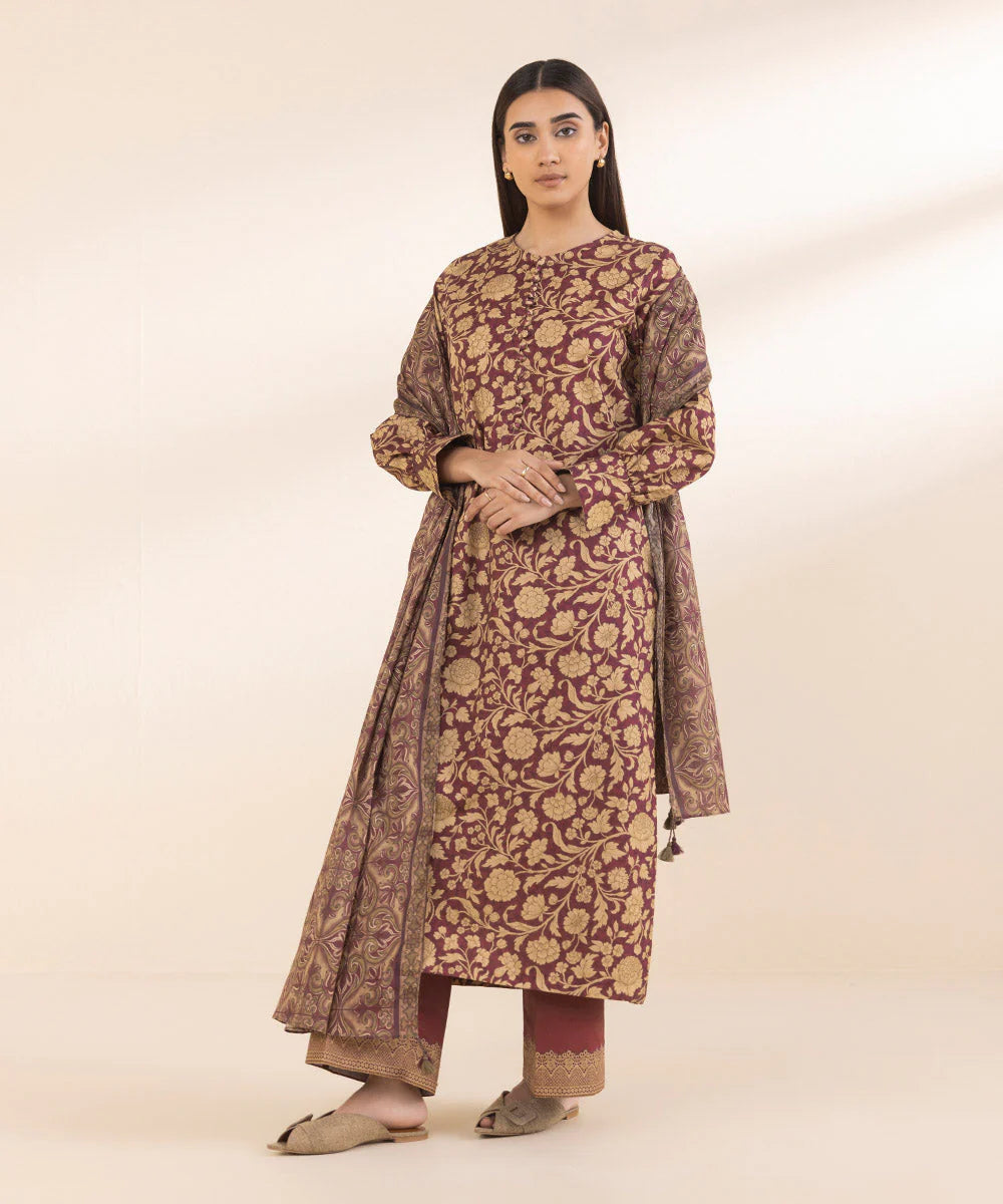 SAPPHIRE | UNSTITCHED 2 PIECE PRINTED COTTON SUIT