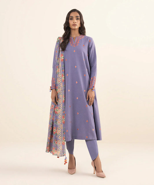 SAPPHIRE | UNSTITCHED 3 PIECE EMBROIDERED DOBBY SUIT
