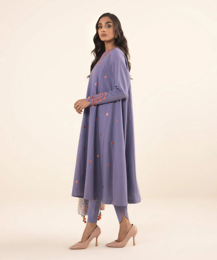 SAPPHIRE | UNSTITCHED 3 PIECE EMBROIDERED DOBBY SUIT