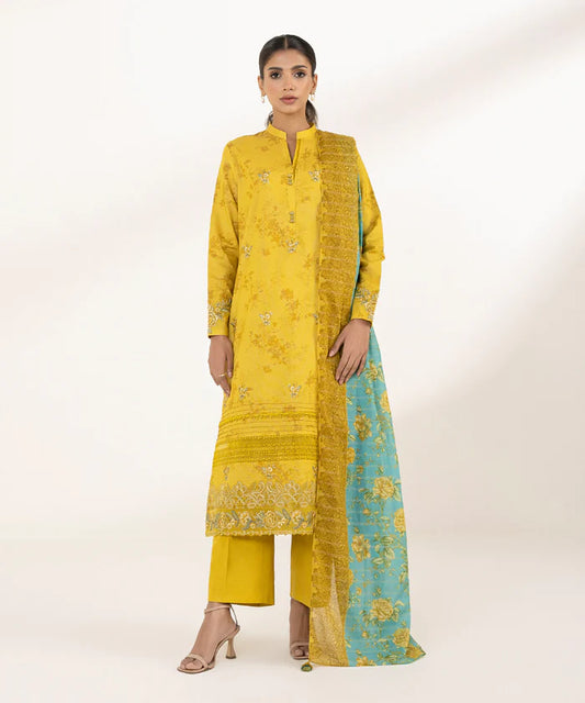 SAPPHIRE | UNSTITCHED 1 PIECE – EMBROIDERED ZARI LAWN SHIRT