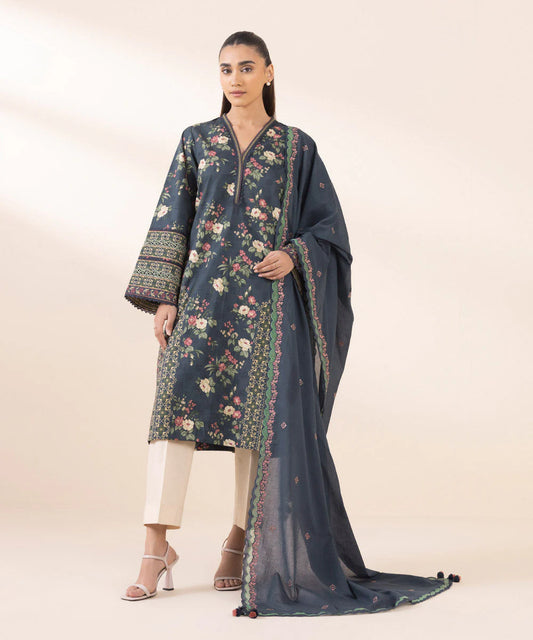 SAPPHIRE | UNSTITCHED 2 PIECE EMBROIDERED COTTON SUIT