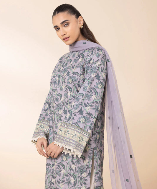 SAPPHIRE | UNSTITCHED 2 PIECE EMBROIDERED COTTON SUIT