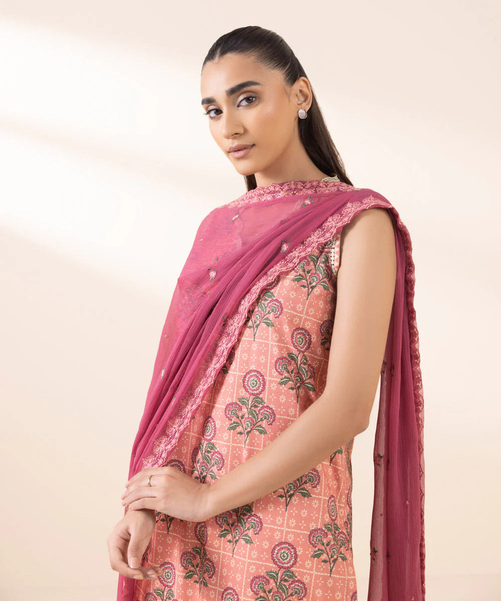 SAPPHIRE | UNSTITCHED 2 PIECE EMBROIDERED COTTON SUIT