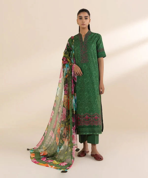 SAPPHIRE | UNSTITCHED 2 PIECE EMBROIDERED LAWN SUIT