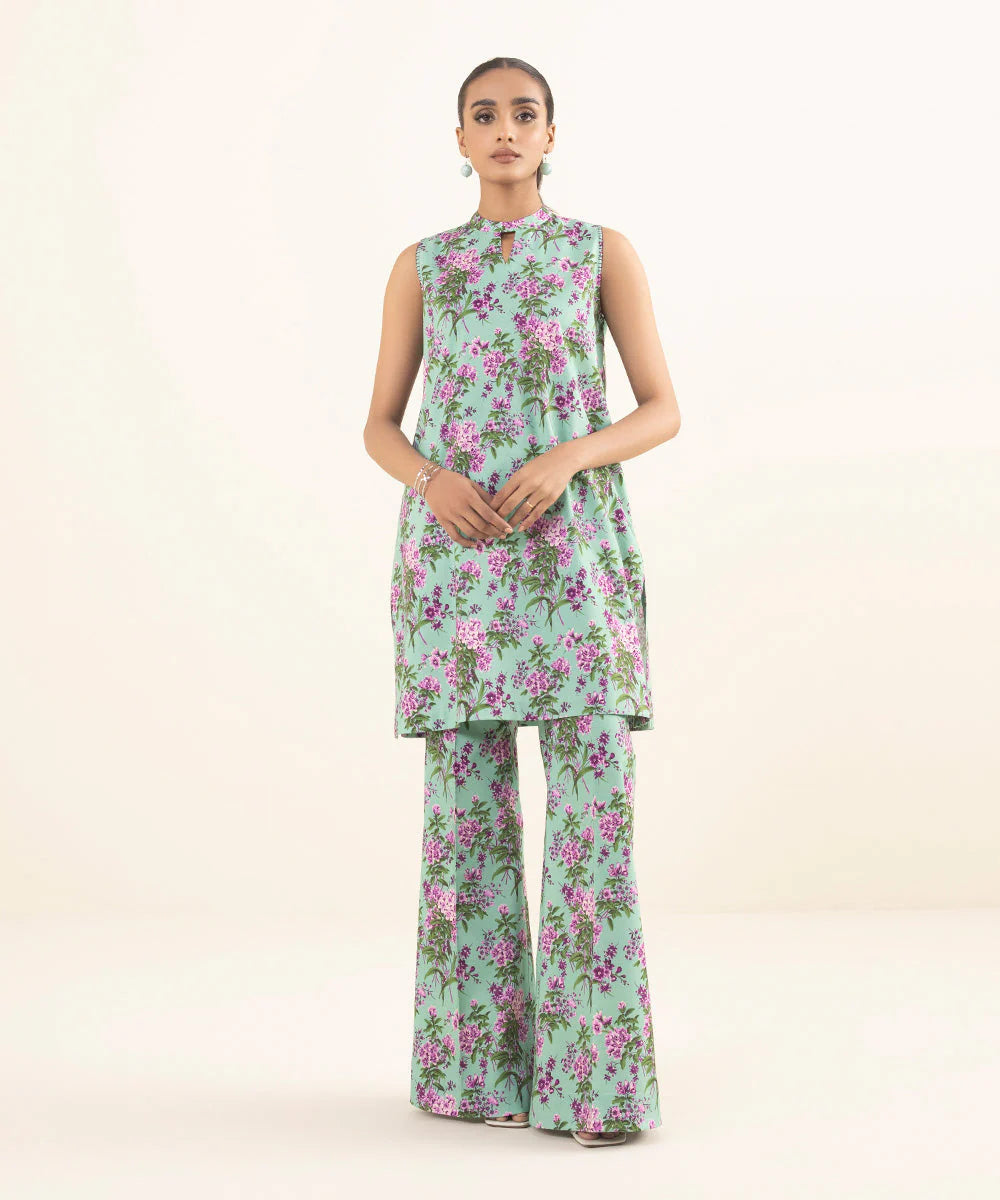 SAPPHIRE | UNSTITCHED 2 PIECE PRINTED COTTON SUIT